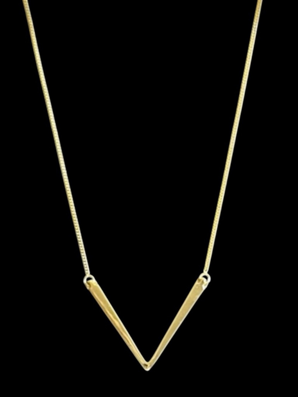 NEW Lisa Robertson 18K Gold over .925 Sterling Silver Chevron Necklace 19” - Picture 3 of 8
